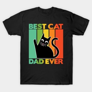 Best Cat Dad Ever Retro Vintage Daddy Gift Cats T-Shirt